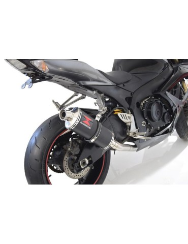 GSXR 750 K6 K7 2006 2007 Decata Silencieux / Silencieux Ovale Noir En Inox 300mm