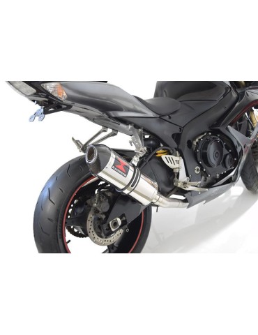 GSXR 750 K6 K7 2006 2007 Decata Silencieux / Silencieux Ovale En Inox + Canule en Carbone 300mm
