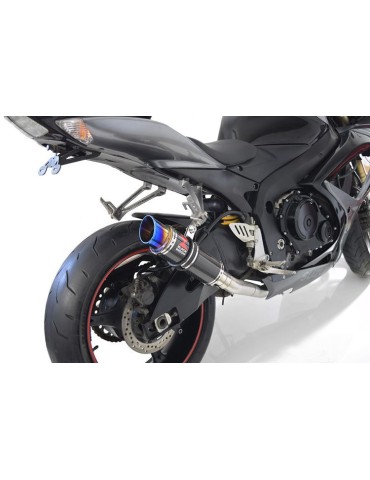 GSXR 750 K6 K7 2006 2007 Decata Silencieux / Silencieux GP Rond En Carbone + Canule En Inox Anodisé 230mm