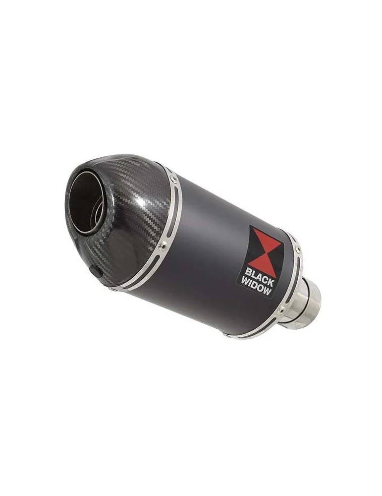 GSXR 750 K6 K7 2006 2007 Decata Silencieux / Silencieux Ovale Noir En Inox + Canule en Carbone 200mm
