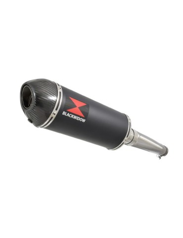 GSXR750 GSXR 750 L1 L2 L3 L4 L5 L6 2011-2016 Tube de raccord et Silencieux Ovale Noir En Inox + Canule En Carbone 300mm