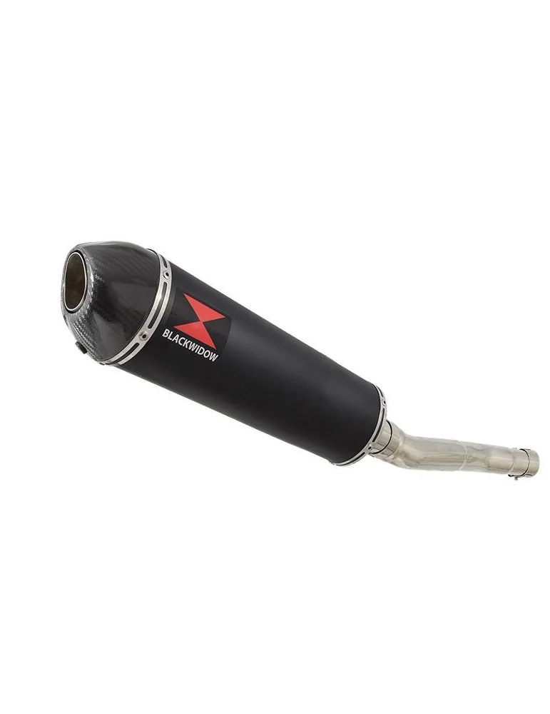 CBR250R MC41 2011-2014 Tube de raccord & Silencieux Ovale Noir En Inox + Carbone Tip 400mm