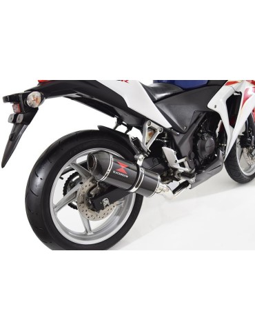 CBR250R MC41 2011-2014 Tube de raccord & Silencieux Ovale En Carbone + Carbone Tip 300mm