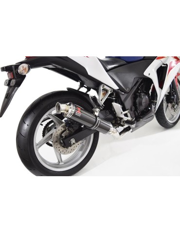 CBR250R MC41 2011-2014 Tube de raccord & Silencieux Rond En Carbone 350mm