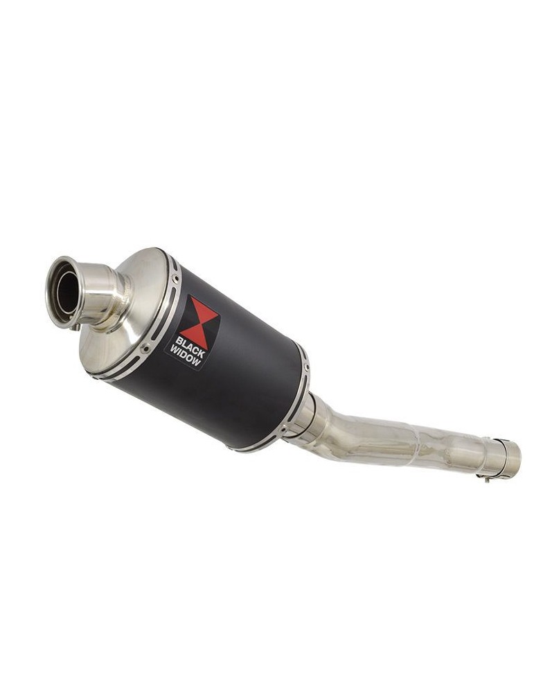 CBR250R MC41 2011-2014 Tube de raccord & Silencieux Ovale Noir En Inox 230mm