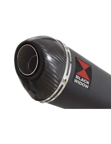 CBR250R MC41 2011-2014 Tube de raccord & Silencieux Ovale Noir En Inox + Carbone Tip 200mm