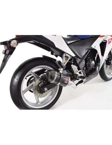 CBR250R MC41 2011-2014 Tube de raccord & Silencieux Ovale En Carbone + Carbone Tip 200mm
