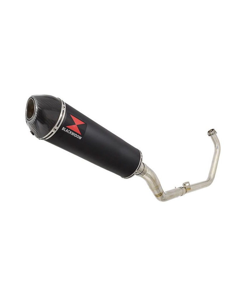 CBR250R MC41 2011-2014 Decata Ligne complète + Silencieux Ovale Noir En Inox + Carbone Tip 400mm