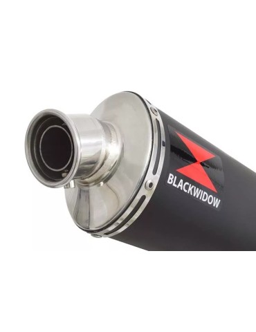 MT-09 Tracer 2013-2021  Low Level De-cat Exhaust System with 400mm Oval Black Painted Stainless Steel Silencer