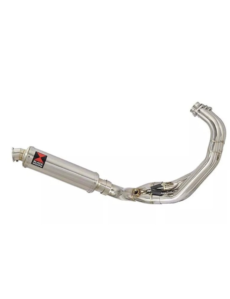 MT-09 Tracer 2013-2021 Low Level De-cat Exhaust System with 350mm Round Stainless Steel Silencer