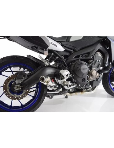 MT-09 Tracer 2013-2021  Low Level De-cat Exhaust System with 350mm Round Stainless Steel Silencer