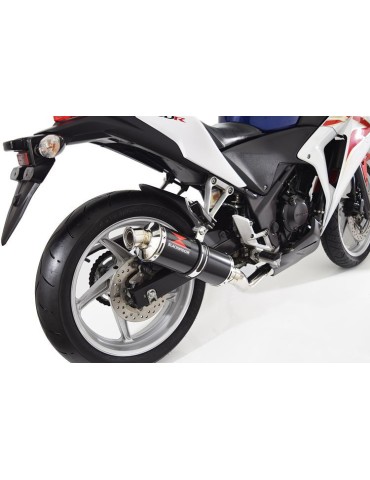 CBR250R MC41 2011-2014 Decata Ligne complète + Silencieux Rond Noir En Inox 300mm