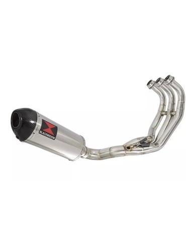 MT-09 Tracer 2013-2021 Low Level De-cat Exhaust System with 300mm Oval Stainless Steel Silencer + Carbon Tip