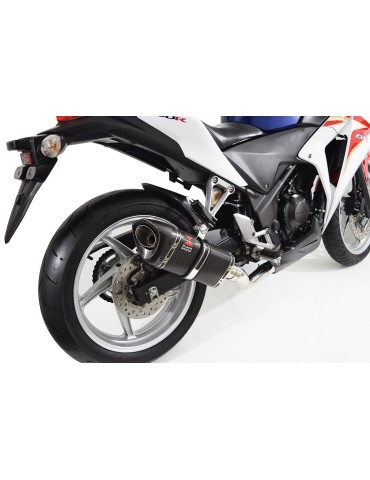 CBR250R MC41 2011-2014 Decata Ligne complète + Silencieux Tri  Ovale En Carbone + Carbone Tip 250mm
