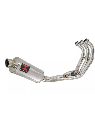 MT-09 Tracer 2013-2021  Low Level De-cat Exhaust System with 300mm Oval Stainless Steel Silencer