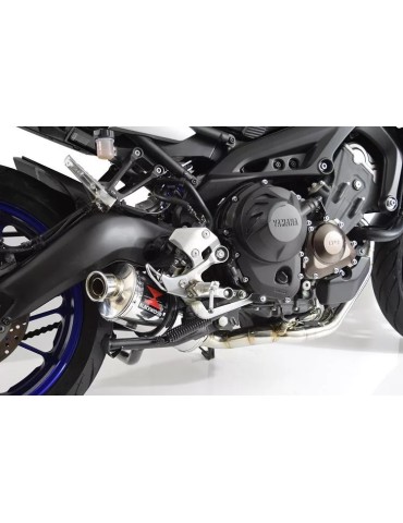 MT-09 Tracer 2013-2021  Low Level De-cat Exhaust System with 300mm Oval Stainless Steel Silencer