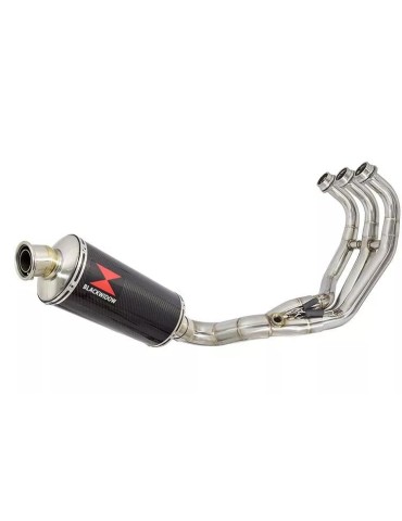 MT-09 Tracer 2013-2021  Low Level De-cat Exhaust System with 300mm Oval Carbon Fibre Silencer
