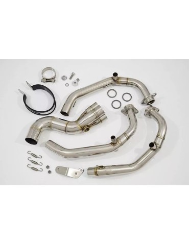 MT-09 Tracer 2013-2021  Low Level De-cat Exhaust System with 300mm Oval Carbon Fibre Silencer