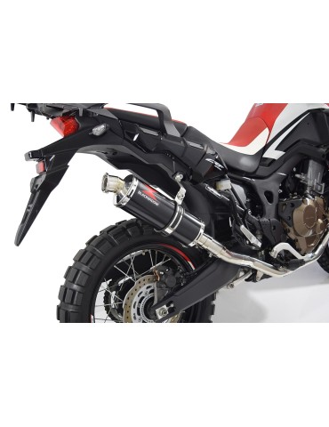 CRF1000 Africa Par paire Decata Ligne complète + Silencieux Rond Noir Inox 300mm 2015 - 201x