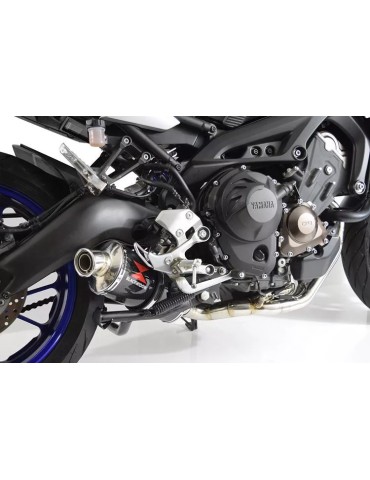 MT-09 Tracer 2013-2021  Low Level De-cat Exhaust System with 300mm Oval Carbon Fibre Silencer