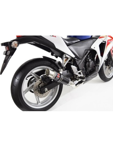 CBR250R MC41 2011-2014 Decata Ligne complète + Silencieux Rond GP Style Noir En Inox 230mm