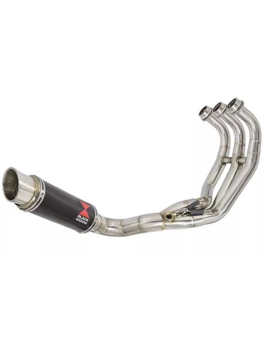 MT-09 Tracer 2013-2021 Low Level De-cat Exhaust System with 230mm Round GP Style Carbon Fibre Silencer