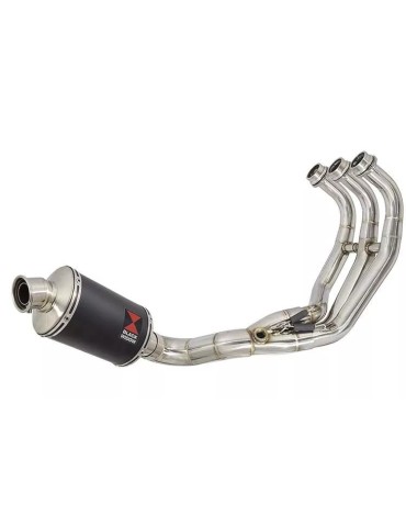 MT-09 Tracer 2013-2021  Low Level De-cat Exhaust System with 230mm Oval Black Painted Stainless Steel Silencer