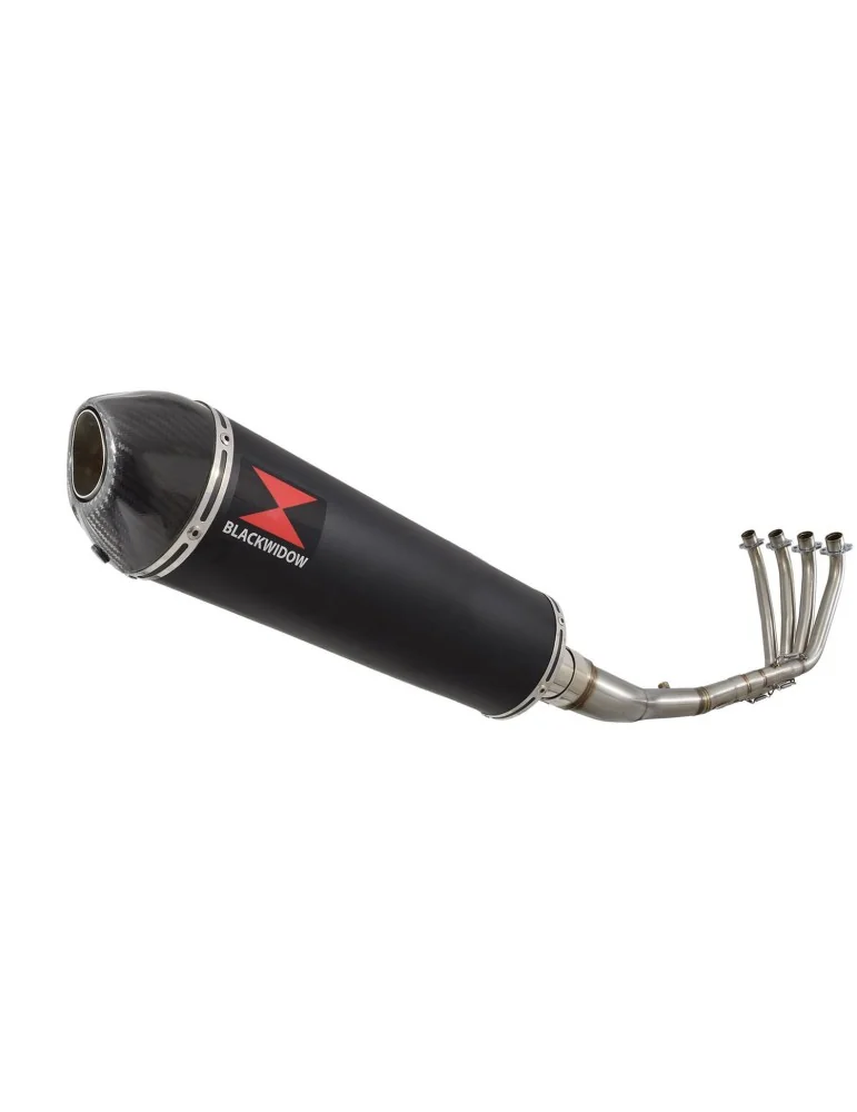 CBR 650 F CBR650F 2014-2017 Décatalyseur Ligne complète & Silencieux Ovale Noir En Inox + En Carbone 400mm