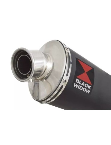 MT-09 Tracer 2013-2021  Low Level De-cat Exhaust System with 230mm Oval Black Painted Stainless Steel Silencer