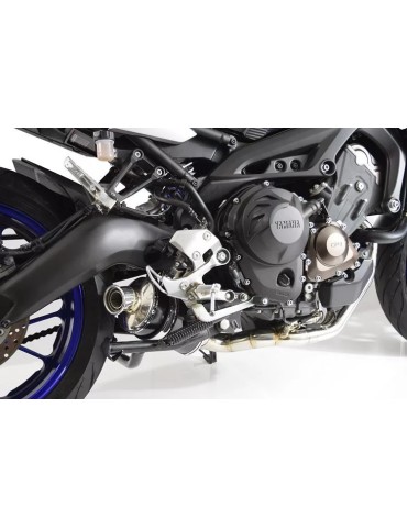 MT-09 Tracer 2013-2021  Low Level De-cat Exhaust System with 230mm Oval Black Painted Stainless Steel Silencer