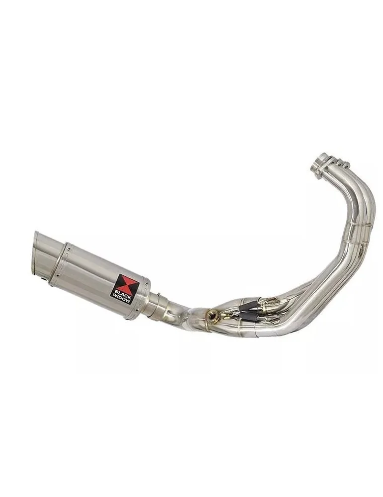 MT-09 Tracer 2013-2021 Low Level De-cat Exhaust System with 200mm Round Stainless Steel Silencer
