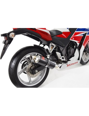 CBR300R NC51 2014-2017 Decata Ligne complète + Silencieux Rond Noir En Inox 300mm