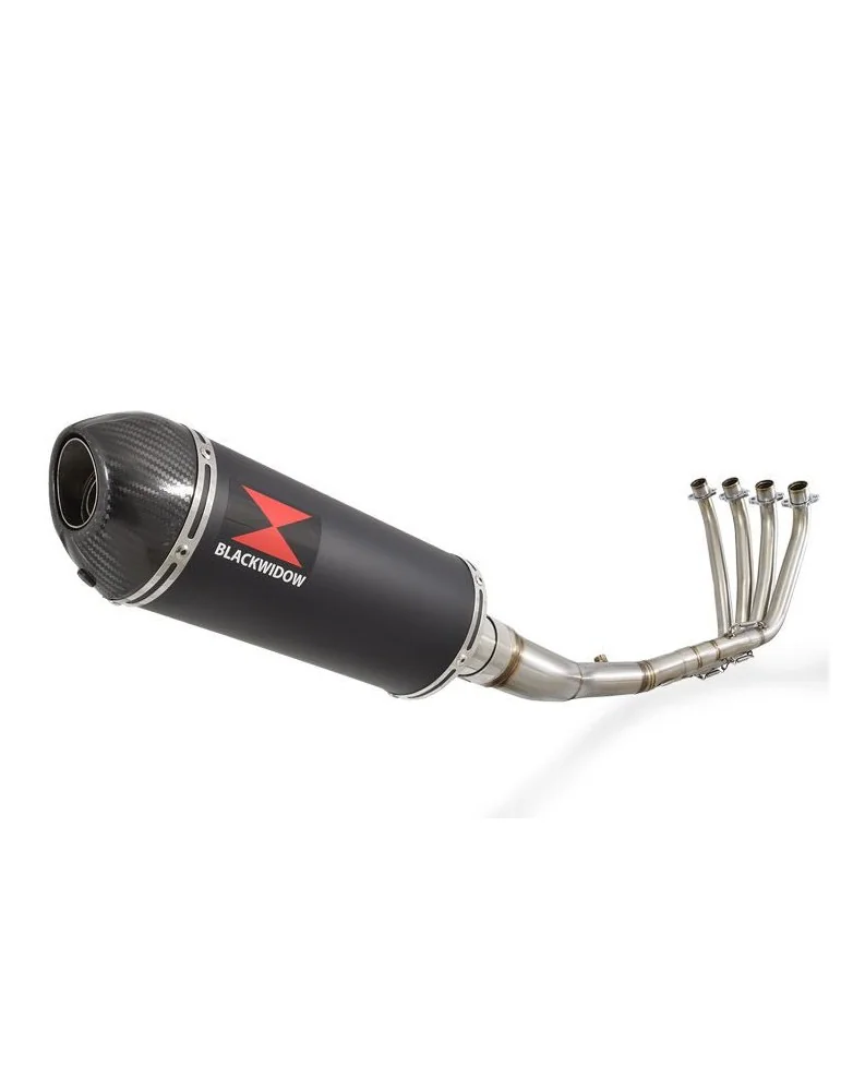 CBR 650 F CBR650F 2014-2017 Décatalyseur Ligne complète & Silencieux Ovale Noir En Inox + En Carbone 300mm