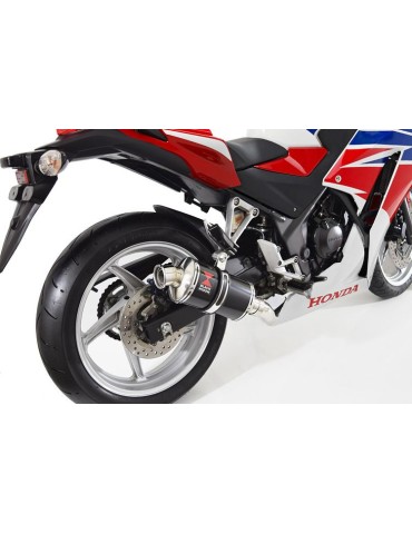 CBR300R NC51 2014-2017 Decata Ligne complète + Silencieux Ovale Noir En Inox 230mm