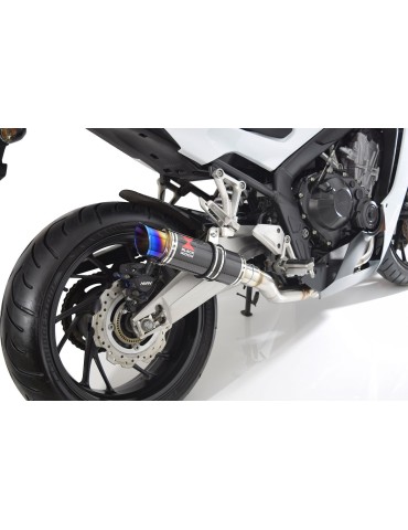 CBR 650 F CBR650F 2014-2017 Décatalyseur Ligne complète & Silencieux GP Rond carbone + canule Anodisé 230mm