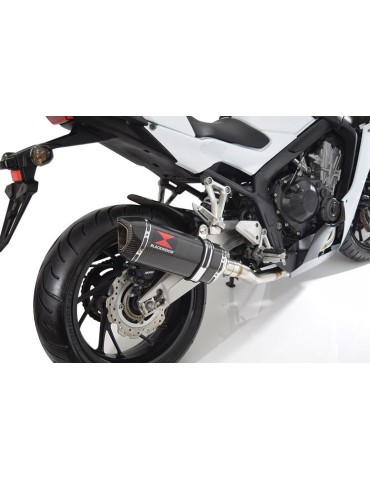 CBR 650 F CBR650F 2014-2017 Décatalyseur Ligne complète & Silencieux Hexagonale En Carbone 300mm