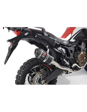 CRF1000 Africa Par paire Decata Ligne complète + Silencieux Ovale Noir Inox / Carbone Tip 200mm 2015 - 201x