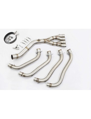 CB 650 F CB650F 2014-2017 Décatalyseur Ligne complètes & Silencieux Ovale Noir En Inox + En Carbone Tip 200mm