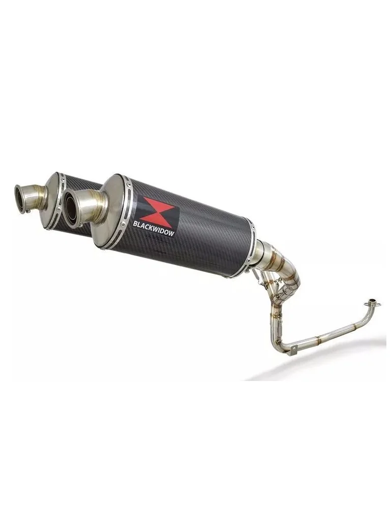MSX 125 GROM 1-2 Twin Exhaust System with 300mm Oval Carbon Fibre Silencers