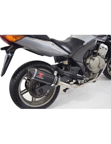 CBF600 S N SA (PC43) 08-13 Ligne complète & Silencieux Ovale Noir Inox & Carbone 300mm