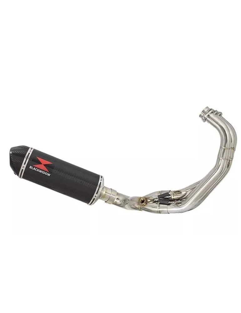 MT09 MT-09 2013-2021  Low Level De-cat Exhaust System with 300mm Oval Carbon Fibre Silencer + Carbon Tip