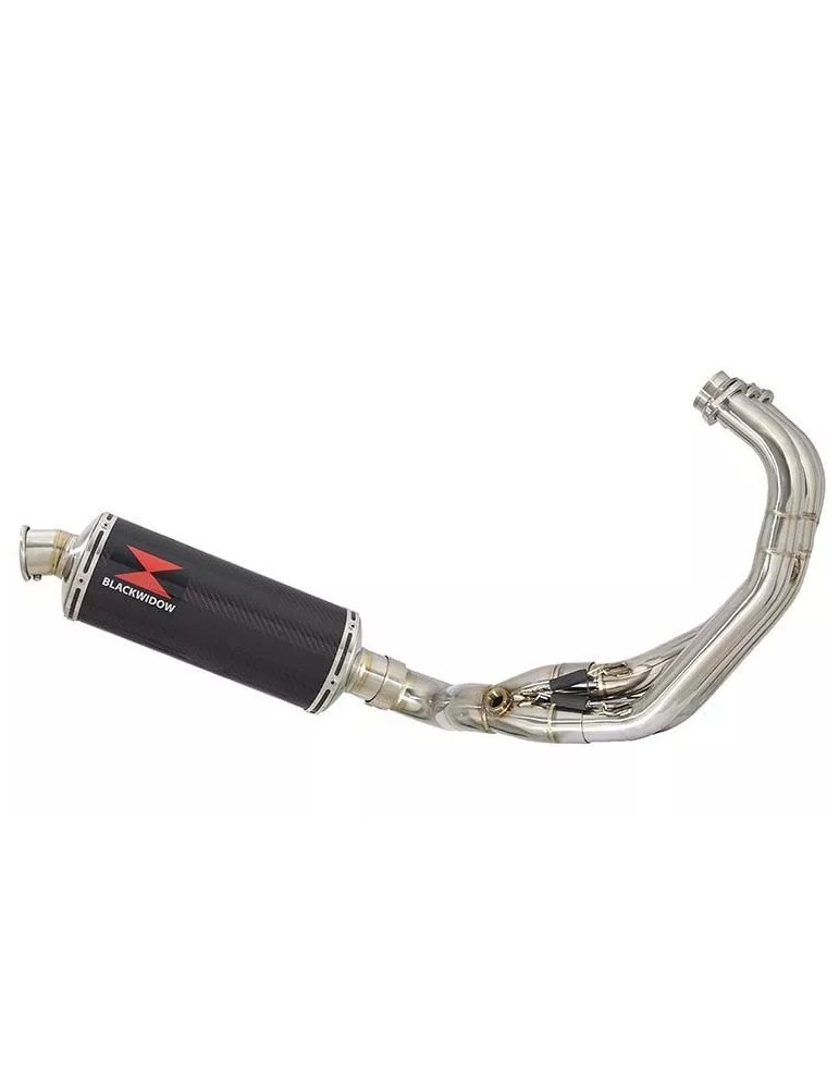 MT09 MT-09 2013-2021 Low Level De-cat Exhaust System with 300mm Oval Carbon Fibre Silencer