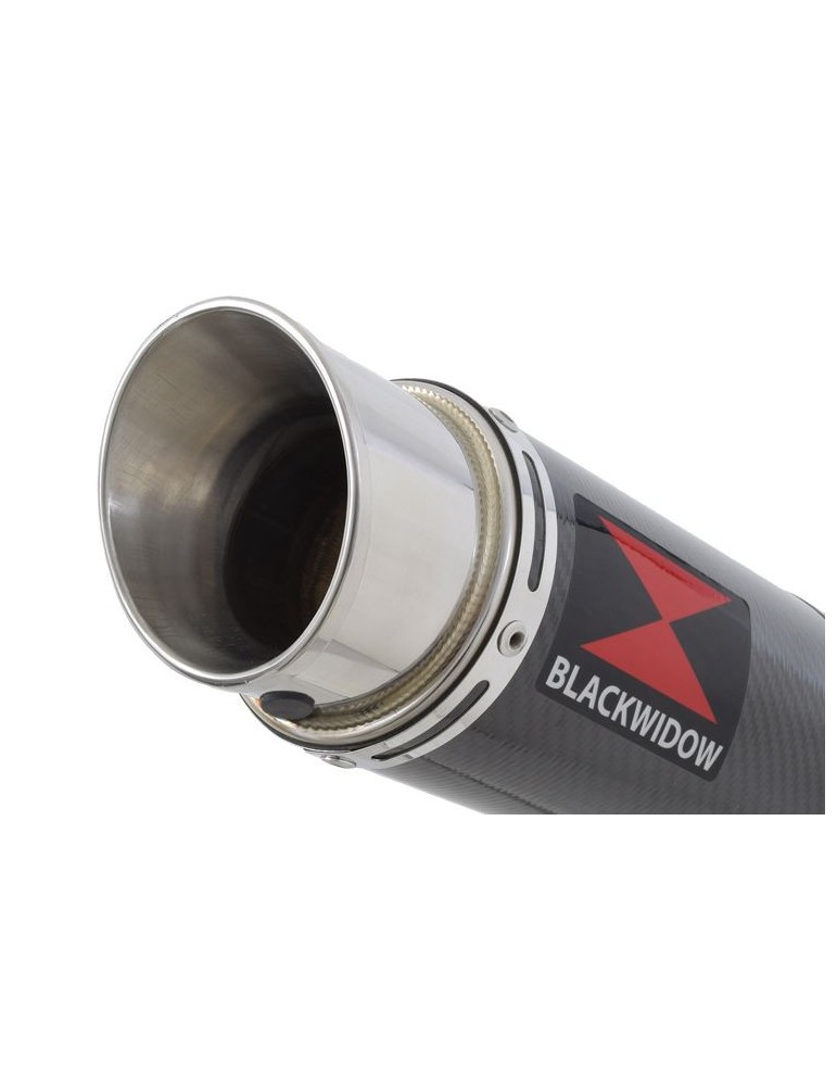 ZX6R ZX-6R 2009/2016 Decata / Kit Tube de raccord & Silencieux Rond En Carbone 200mm