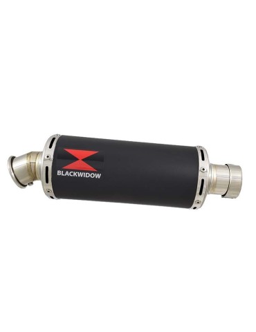 ZX6R ZX-6R 2009/2016 Tube de raccord & Silencieux Rond Noir En Inox 300mm
