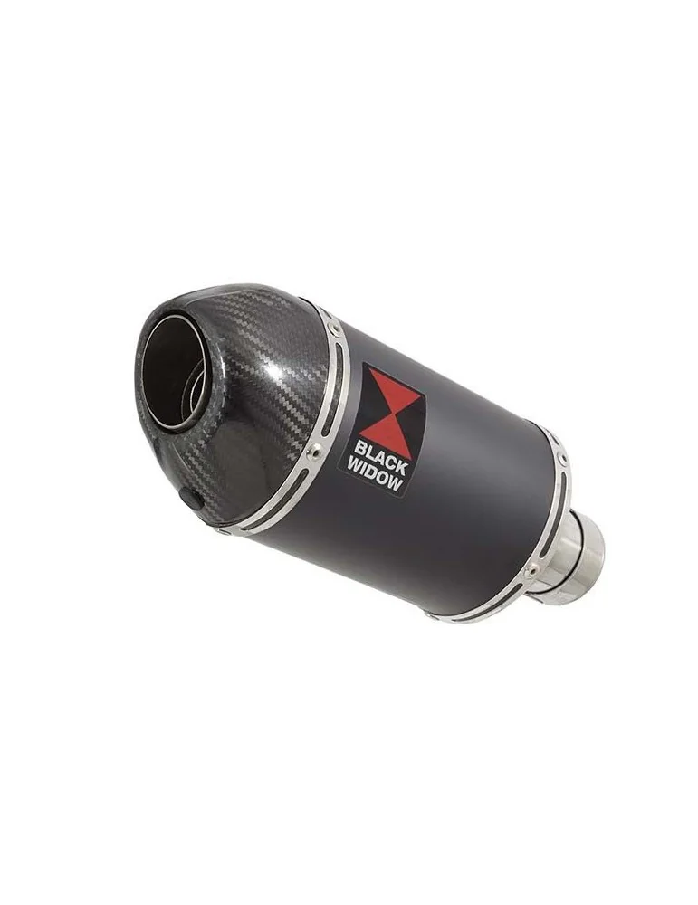 ZX6R ZX-6R 2009/2016 Decata / Kit Tube de raccord & Silencieux Ovale Noir en Inox + Canule en Carbone 200mm
