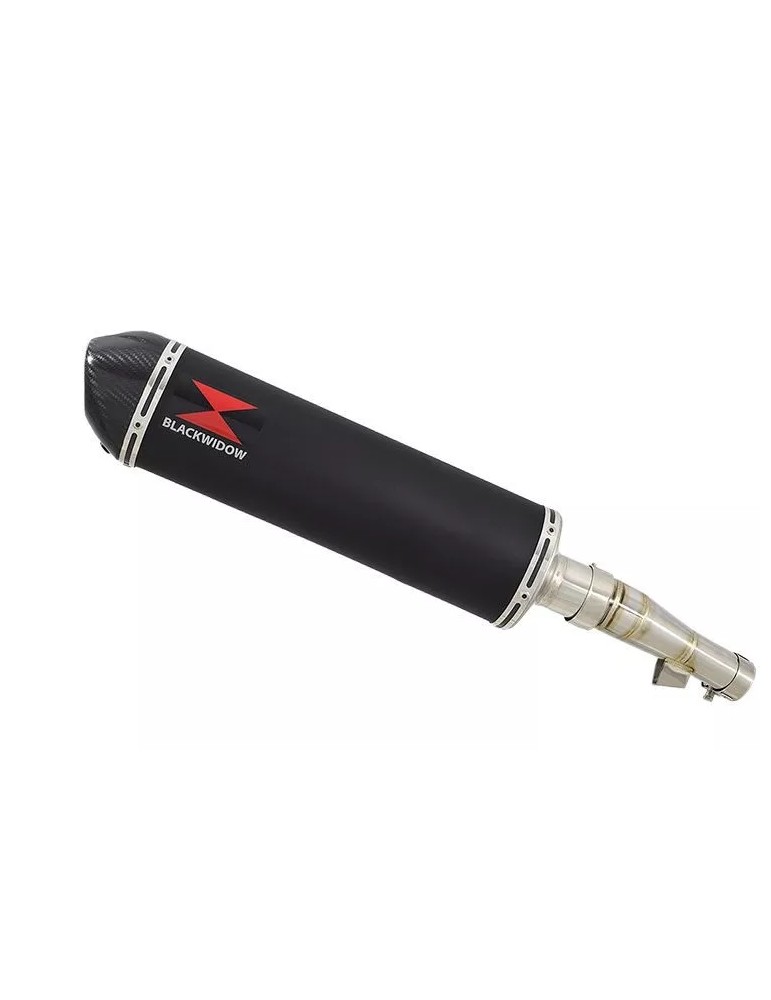 Honda NC 700 S (RC61) 2012-2014 Kit Silencieux : Silencieux Ovale Noir Inox 400mm + Carbone Tip