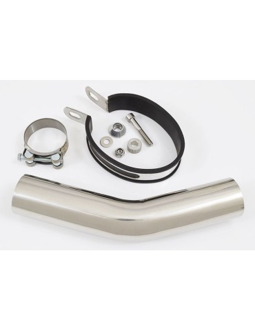 ZX6R ZX-6R 2009/2016 Tube de raccord & Silencieux Ovale Noir En Inox + Canule En Carbone 200mm