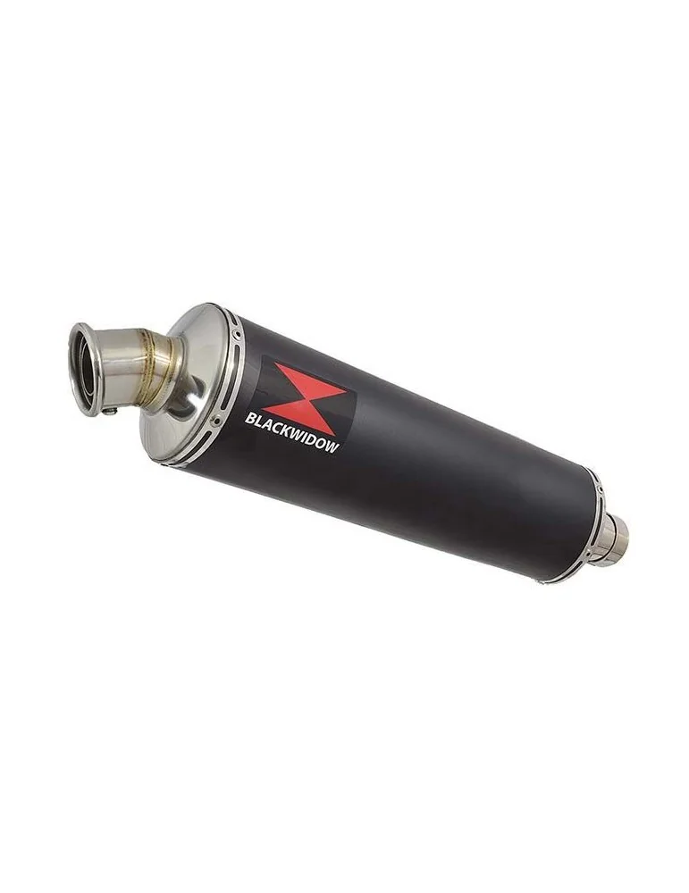 ZX6R ZX-6R 636 2013/2020 Decata / Tube de raccord & Silencieux Rond Noir en Inox 400mm