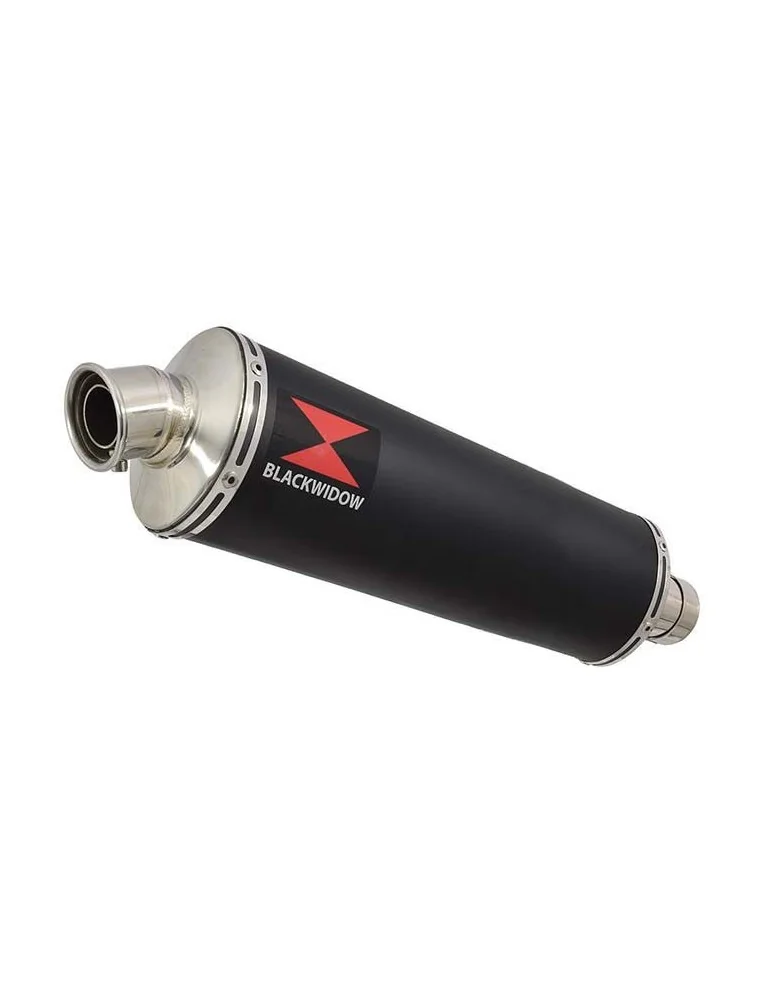 ZX6R ZX-6R 636 2013/2020 Decata / Tube de raccord & Silencieux Ovale Noir en Inox 400mm