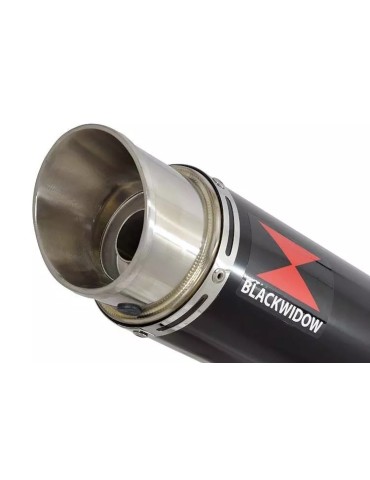 Honda NC 700 S (RC61) 2012-2014 Kit Silencieux: Silencieux Rond GP Style Noir Inox 360mm